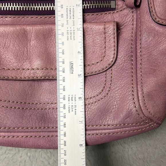 Fossil Shoulder Bag Purse Vintage Y2K Style Purple Leather Silver Hardware 11x8 - Picture 5 of 9